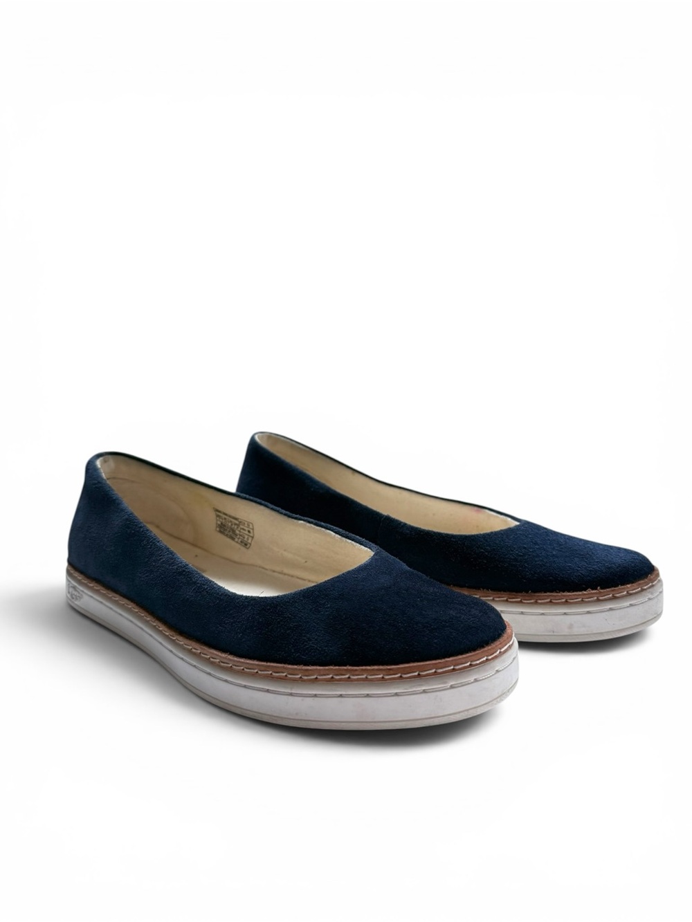 UGG Women Flats Size 7 Navy Blue Suede Leather Slip On Platform - Picture 6 of 11